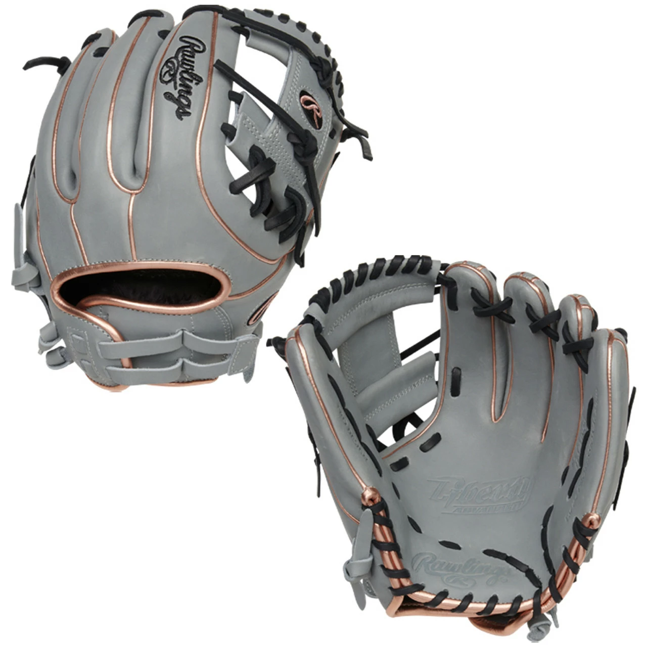 Rawlings Liberty Advanced CS Series 11.75” Fastpitch Softball Infield Glove - Grey 3 Rawlings Liberty Advanced CS Series 11.75” Fastpitch Softball Infield Glove - Grey