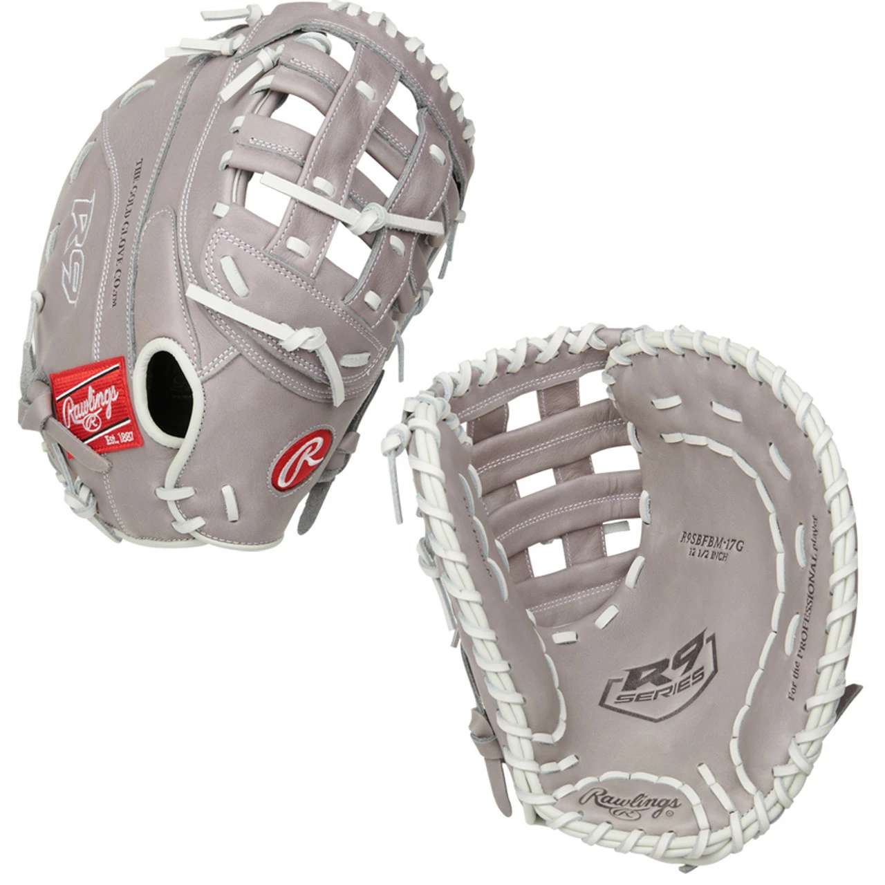 Rawlings R9 12.5” Fastpitch Softball First Base Mitt R9SBFBM-17G 3 Rawlings R9 12.5” Fastpitch Softball First Base Mitt R9SBFBM-17G